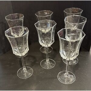 Octime Clear Wine Glass Set Of 7 France Elegant Wedding Classic Party 8 Inch